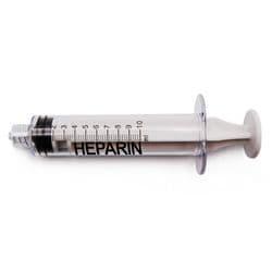 10 ml, White, PC (Polycarbonate), Male Luer Lock, Heparin