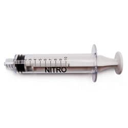 10 ml, White, PC (Polycarbonate), Male Luer Lock, Nitro