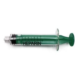 10 ml, Dark Green, PC (Polycarbonate), Male Luer Lock, Heparin