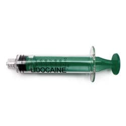 10 ml, Dark Green, PC (Polycarbonate), Male Luer Lock, Lidocaine