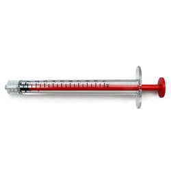 1 ml, Red, PC (Polycarbonate), Male Luer Lock