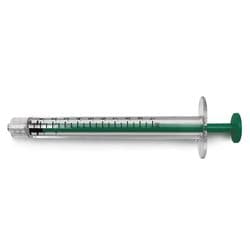 1 ml, Dark Green, PC (Polycarbonate), Male Luer Lock