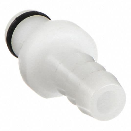 Straight, Thumb Latch - PMC/MC Series Male to Tube Fitment 3,2mm (1/8") ID, Acetal White, 1/8" Flow, NSF Version, FDA Buna N O-Ring