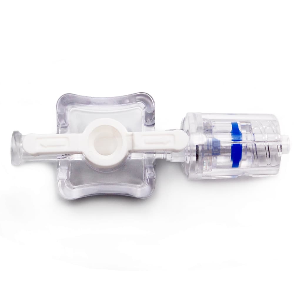 1-Wege Hahn, 1.200psi, Luer Weiblich zu Luer Männlich - Drehbarer Adapter, EIN Griff, Weiß PC (Polycarbonate) Transparent, ohne Kappen