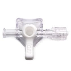 Female / Male Luer Lock, OFF Handle, White, 1.200psi, PC (Polycarbonate), Clear, without Caps