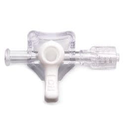 Female / Male Luer Lock, ON Handle, White, 1.200psi, PC (Polycarbonate), Clear, without Caps