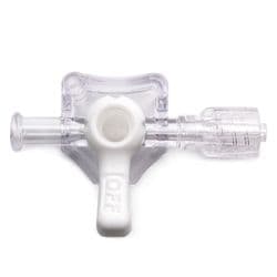 Female / Male Luer Lock, OFF Handle, White, 1.200psi, PC (Polycarbonate), Clear, with 3 Caps (Natural)