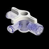 4-Wege Hahn, 29psi, Luer Weiblich zu Luer Männlich - Lock, EIN Griff, T-Form, Weiß Großlumen, PC (Polycarbonate) - Strahlungsstabil Transparent, ohne Kappen