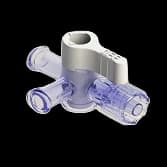 3-Way Stopcock, 43psi (3 bar), Luer Female to Luer Male - Lock, OFF Handle, Long Arm, High Profile, White PC (Polycarbonate) - Radiostable Clear, w/o Caps