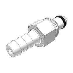 Male Thumb Latch - PMC/MC Series to  6,4mm (1/4") Tube Connection, Straight, Acetal, Shut-Off