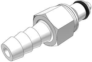 Straight, Thumb Latch - PMC/MC Series Male to Tube Fitment 6,4mm (1/4") ID, Acetal White, 1/8" Flow, NSF Version, FDA Buna N O-Ring