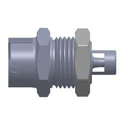 Female Quarter Turn - 10 Series to  1,6mm (1/16") Tube Connection, Panel Mount, PP (Polypropylene), Open-Flow