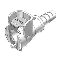 Female Thumb Latch - PMC/MC Series to  6,4mm (1/4") Tube Connection, Straight, Acetal, Shut-Off