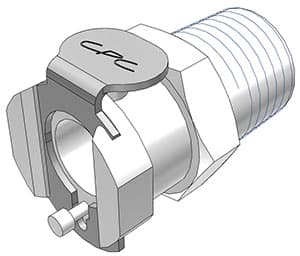 Straight, Thumb Latch - PMC/MC Series Female to NPT 1/4", Acetal White, 1/8" Flow, Metal Latch, NSF Version, FDA Buna N O-Ring