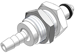 Panel Mount, Thumb Latch - PMC/MC Series Male to Tube Fitment 3,2mm (1/8") ID, Acetal White, 1/8" Flow, NSF Version, FDA Buna N O-Ring
