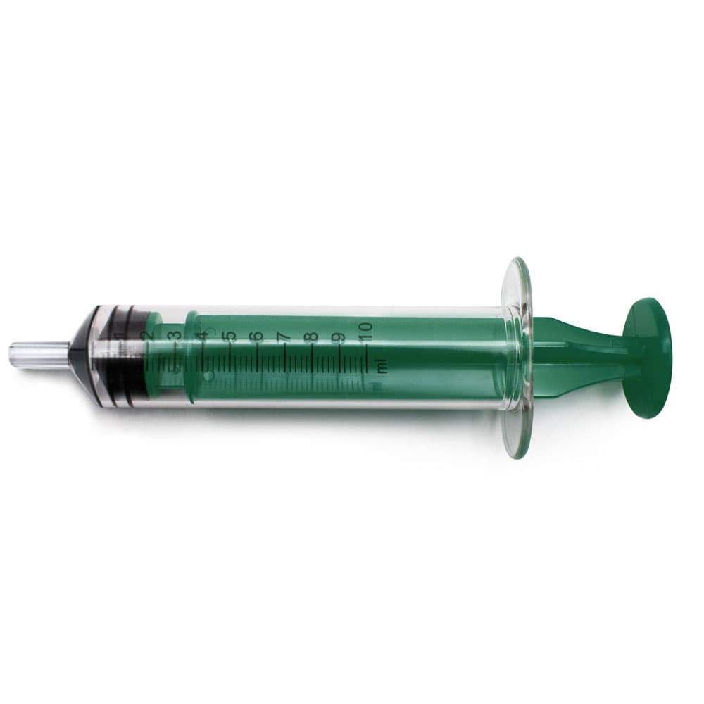 Farbcodierte Spritze 10ml, Luer Männlich - Slip, Tritan (Copolyester), Dunkelgrün