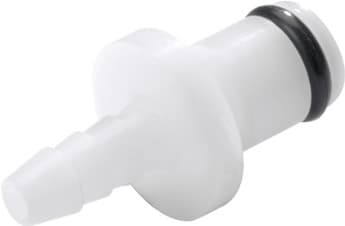 Straight, Thumb Latch - PMC/MC Series Male to Tube Fitment 3,2mm (1/8") ID, Acetal White, 1/8" Flow, NSF Version, FDA Buna N O-Ring