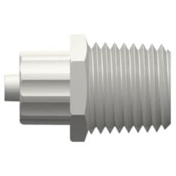 Male Luer Lock to Male NPT Thread 1/4"-18, Straight, PA (Polyamide), White