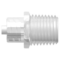 Male Luer Lock to Male NPT Thread 1/4"-18, Straight, PP (Polypropylene) - Animal Free, Natural