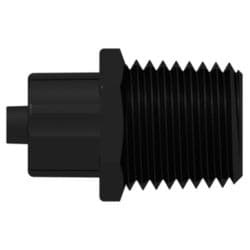 Male Luer Lock to Male NPT Thread 1/4"-18, Straight, PP (Polypropylene) - Animal Free, Black