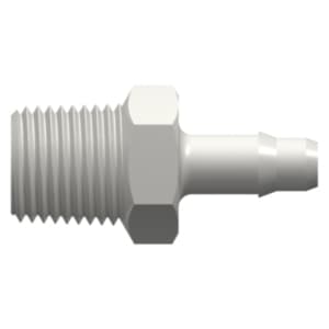 Straight, NPT Male 1/8"-27 to 400 Series Barb 4,3mm (.170") ID, PA (Polyamide) White