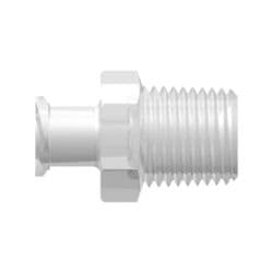 Female Luer Thread to Male NPT Thread 1/8"-27, Straight, PP (Polypropylene) - Animal Free, Natural