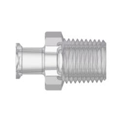 Female Luer Thread to Male NPT Thread 1/8"-27, Straight, Kynar PVDF, Natural