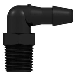 Elbow, Male NPT Thread 1/8"-27 to Tube Connection 6,4 mm(1/4")