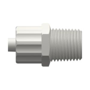 Male Luer Lock to Male NPT Thread 1/8"-27, Straight, PA (Polyamide), White