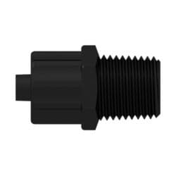 Male Luer Lock to Male NPT Thread 1/8"-27, Straight, PA (Polyamide), Black