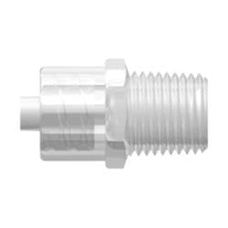 Male Luer Lock to Male NPT Thread 1/8"-27, Straight, PP (Polypropylene) - Animal Free, Natural