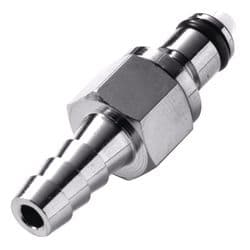 Male Thumb Latch - PMC/MC Series to  6,4mm (1/4") Tube Connection, Straight, Chrome Plated Brass, Shut-Off