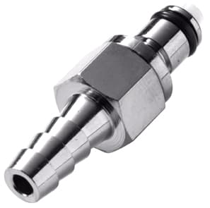 Straight, Thumb Latch - PMC/MC Series Male to Tube Fitment 6,4mm (1/4") ID, Chrome Plated Brass, 1/8" Flow, NSF Version, FDA Buna N O-Ring