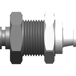 Male Thumb Latch - 20 Series to  4,8mm (3/16") Tube Connection, Panel Mount, Acetal, Shut-Off