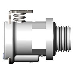 Female Thumb Latch - 20 Series to  1/8" Male UT (Universal Thread), Straight, Acetal, Shut-Off