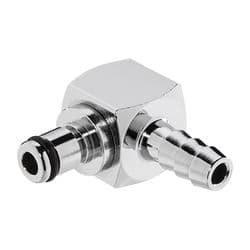 Male Thumb Latch - 20 Series to  6,4mm (1/4") Tube Connection, Elbow, Chrome Plated Brass, Open-Flow