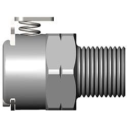 Female Thumb Latch - 20 Series to  1/8" Male NPT Thread , Straight, Chrome Plated Brass, Shut-Off