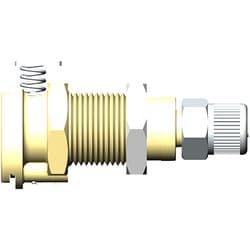 Female Thumb Latch - 20 Series to  4,0mm (5/32") Tube Connection PTF (Push to Fit), Panel Mount, PP (Polypropylene), Open-Flow