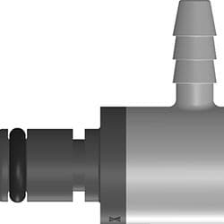 Male Thumb Latch - 20 Series to  3,2mm (1/8") Tube Connection, Elbow, PP (Polypropylene), Shut-Off