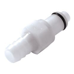 Male Thumb Latch - PLC/LC Series to  9,5mm (3/8") Tube Connection, Straight, Acetal, Shut-Off