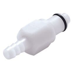 Male Thumb Latch - PLC/LC Series to  6,4mm (1/4") Tube Connection, Straight, Acetal, Shut-Off