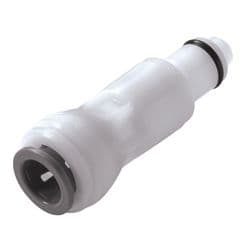 Male Thumb Latch - PLC/LC Series to  9,5mm (3/8") John Guest Tube Connection PTF (Push to Fit), Straight, Acetal, Shut-Off