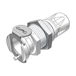 Female Thumb Latch - PLC/LC Series to  6,4mm (1/4") John Guest Tube Connection PTF (Push to Fit), Panel Mount, Acetal, Shut-Off