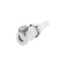 Female Thumb Latch - 30 Series to  6,4mm (1/4") Tube Connection, Panel Mount, Acetal, Open-Flow