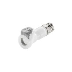 Female Thumb Latch - 30 Series to  6,4mm (1/4") Tube Connection PTF (Push to Fit), Straight, Acetal, Shut-Off