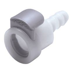 Female Thumb Latch - APC Series to  6,4mm (1/4") Tube Connection, Straight, Acetal, Open-Flow