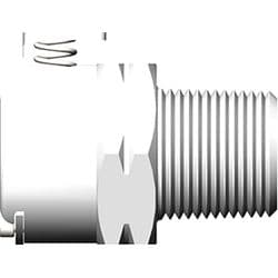 Female Thumb Latch - 40 Series to  1/4" Male BSPP Thread, Straight, Chrome Plated Brass, Shut-Off