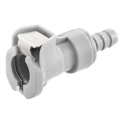 Female Thumb Latch - 40 Series to  6,4mm (1/4") Tube Connection, Straight, PP (Polypropylene), Open-Flow