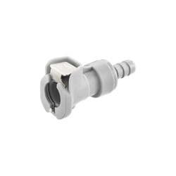 Female Thumb Latch - 40 Series to  6,4mm (1/4") Tube Connection, Straight, PP (Polypropylene), Shut-Off