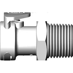 Female Thumb Latch - 50 Series to  3/8" Male NPT Thread, Straight, Acetal, Shut-Off